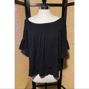a.n.a Half Sleeve Black Blouse